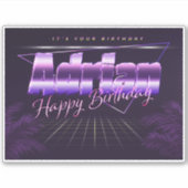 Prénom lila retro Sticker (Devant)