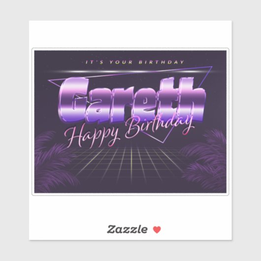 Prénom lila retro Sticker (Feuille)