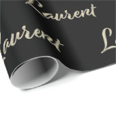 Prénom Nom du papier cadeau (Coin rond)