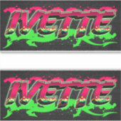 Prénom Nom Graffiti Autocollant Autocollant (Devant)