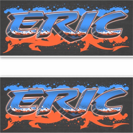 Prénom Nom Graffiti Autocollants (Devant)