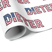 Prénom Nom US Papier cadeau (Coin rond)