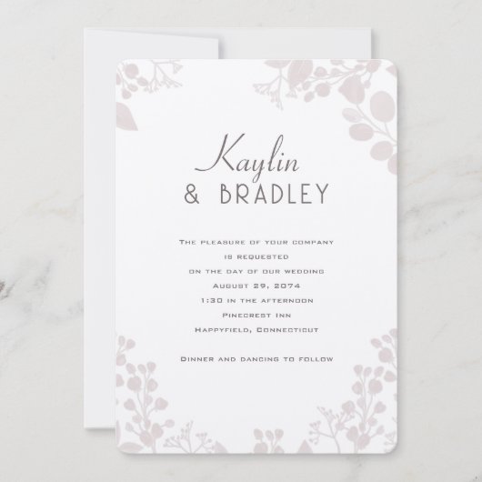 Prénoms Léger Mariage Frontière Invitations (Devant)