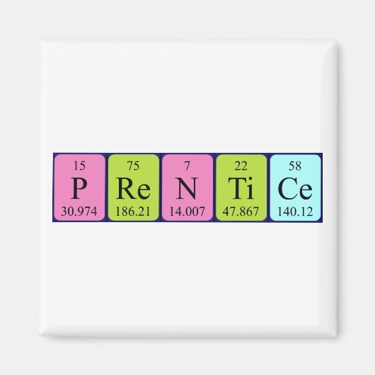 Prentice periodieke table name magnet magneet (Voorkant)
