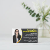 Préparation de la taxe (préparation) Carte de visi (Debout devant)