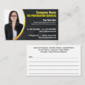 Préparation de la taxe (préparation) Carte de visi (Devant / Derrière)