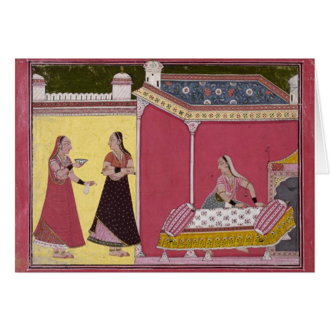 Préparation du lit, Bilaspur, c.1690-1700 (Devant horizontal)