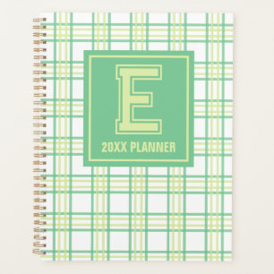 Préparatoire Plaid Monogramme Vert Citron