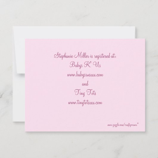 Préparer Un Bébé Invitation (Dos)