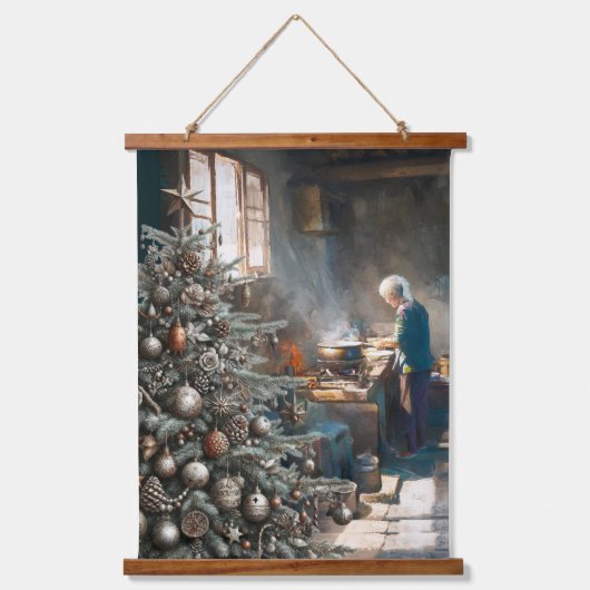 PREPARING FOR CHRISTMAS DINNER HANGEND WANDKLEED (Voorkant)