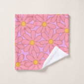 Preppie Hippie rose violet Motif de fleurs (Gant de toilette)