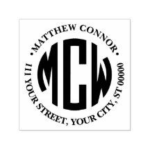 Preppy 3 Initiaal Cirkel Monogram Geprofileerd Adr