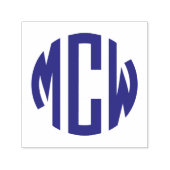Preppy 3 Initialen Circle Monogram Zelfinktende Stempel (Design)