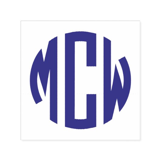 Preppy 3 Initialen Circle Monogram Zelfinktende Stempel (Design)