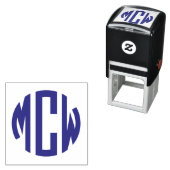 Preppy 3 Initialen Circle Monogram Zelfinktende Stempel (In situ)