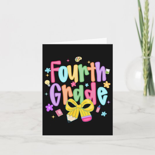 Preppy 4e klas terug naar school eerste dag van de kaart (Voorkant)