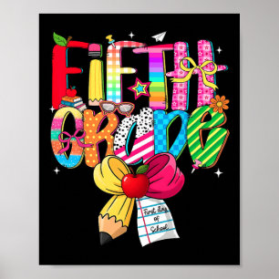 Preppy 5e klas droomteam terug naar school leraar poster