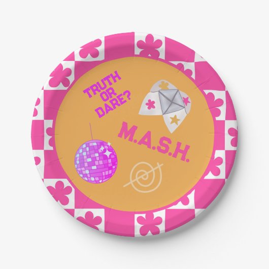 Preppy 90's Throwback Papieren Bordje (Voorkant)