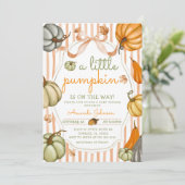 Preppy A Little Pumpkin is onderweg naar het Baby Kaart (Staand voorkant)
