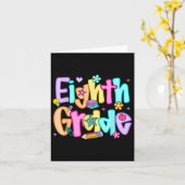 Preppy Achtste Graad Terug naar School 8ste Graad  Kaart (Gele Bloem)
