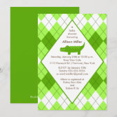 Préppy Alligator Baby shower Invitation verte (Devant / Derrière)