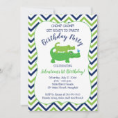 Preppy Alligator Crocodile Boy Invitation Annivers (Devant)