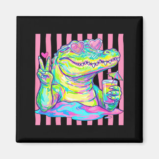 Preppy Alligator Hart Zonnebril Ed Aesthetic Zomer Magneet