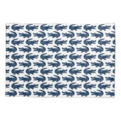 Preppy Alligator - Navy Monogram Kussensloop (Achterkant)