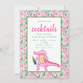 Preppy Alligator Vin Cocktails Invitation (Devant)