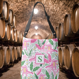 Preppy Alligator Wine Roze Groen Monogram Crossbody Tas