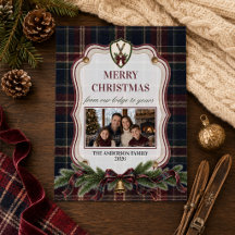 Preppy Après Ski Familie Foto Kerstmis