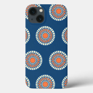 Preppy arabesque polka stit stip tribal patroon iPhone 13 hoesje