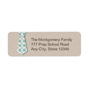 Preppy Argyle Necktie Return Address Labelsi Etiket
