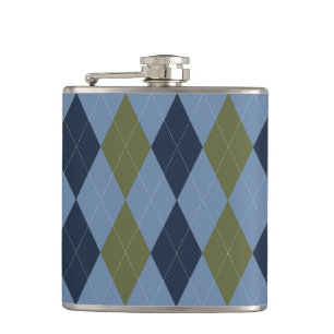 Preppy Argyle Rook Blauw Groen Marineblauw Persoon Heupfles