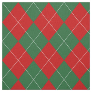 Preppy Argyle Tartan Diamond Plaid Red Green Stof