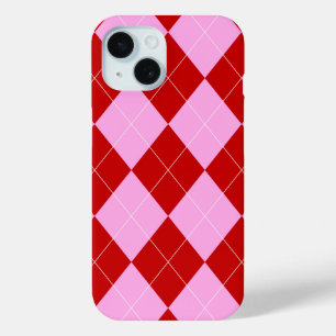 Preppy Argyle Tartan Diamond Plaid Rood Roze