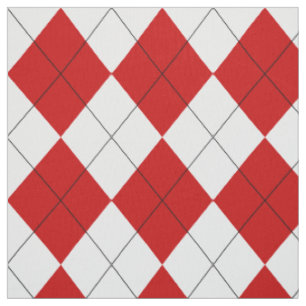 Preppy Argyle Tartan Diamond Plaid Rood Wit Stof