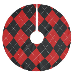Preppy Argyle Tartan Diamond Plaid Rood Zwart Kerstboom Rok