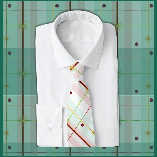 Preppy Atomic Age geruite stropdas