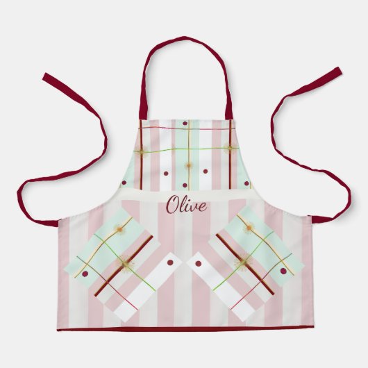Preppy Atomic Age Kids Apron Schort (Voorkant)