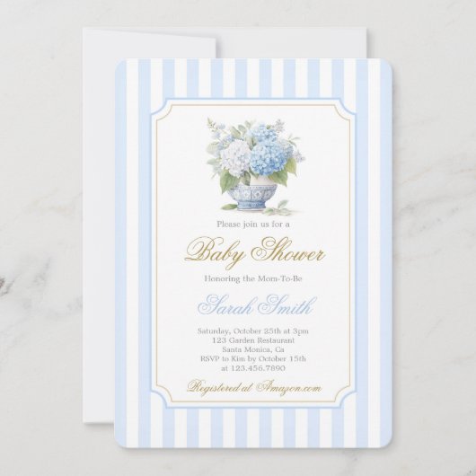 Preppy Baby shower Boy Invitation (Devant)