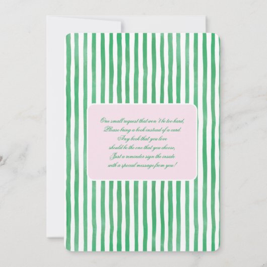 Preppy Baby shower Invitation Kaart (Achterkant)