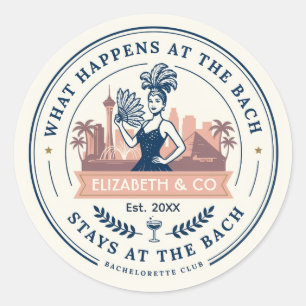 Preppy Bach Club Las Vegas Bachelorette Ronde Sticker