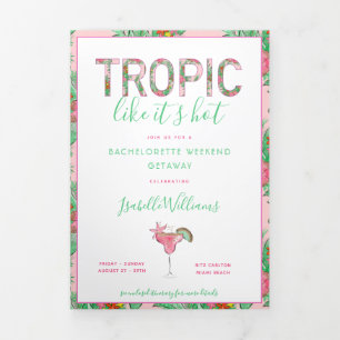 Preppy Beach Bachelorette Itinerary Drieluik Uitnodiging