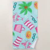 Préppy Beach Bikini Serviette Palm Tree Beach Serv (Devant)