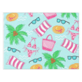 Preppy Beach Bikini Towel Palm Tree Towel Tafelkleed (Voorkant (Horizontaal))