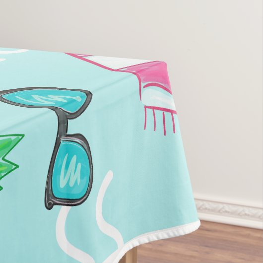 Preppy Beach Bikini Towel Palm Tree Towel Tafelkleed (Voorbeeld)