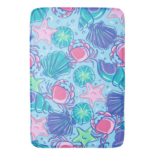 Preppy Beach Shell Crab Badmat (Voorkant Verticaal)