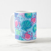 Preppy Beach Shell Crab Koffiemok (Voorkant links)