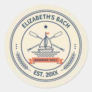 Preppy Beach Social Club Bachelorette-feest Ronde Sticker